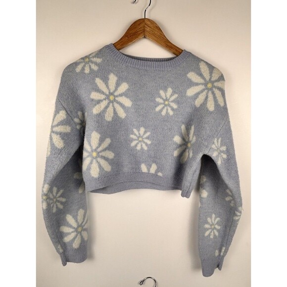 Witty Fox Two Piece Sweater And Shorts Blue Daisy Print Size Large - Picture 2 of 10